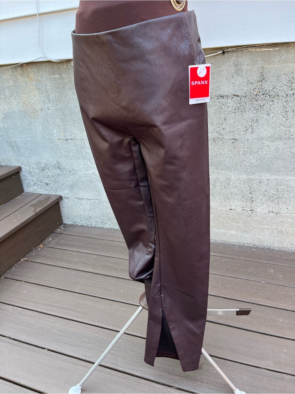 SPANX Faux Leather Slit Pants. LP